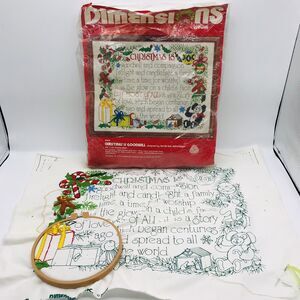 Dimensions Crewel Christmas Is Goodwill Terrie Lee Steinmeyer 8004 Wool 1981